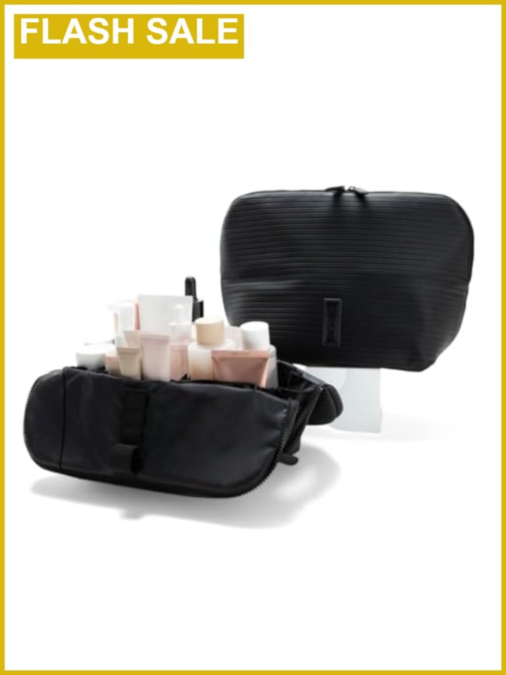 Waterproof Vegan Faux Leather Makeup Toiletry Bag 23-Pocket Travel Organizer